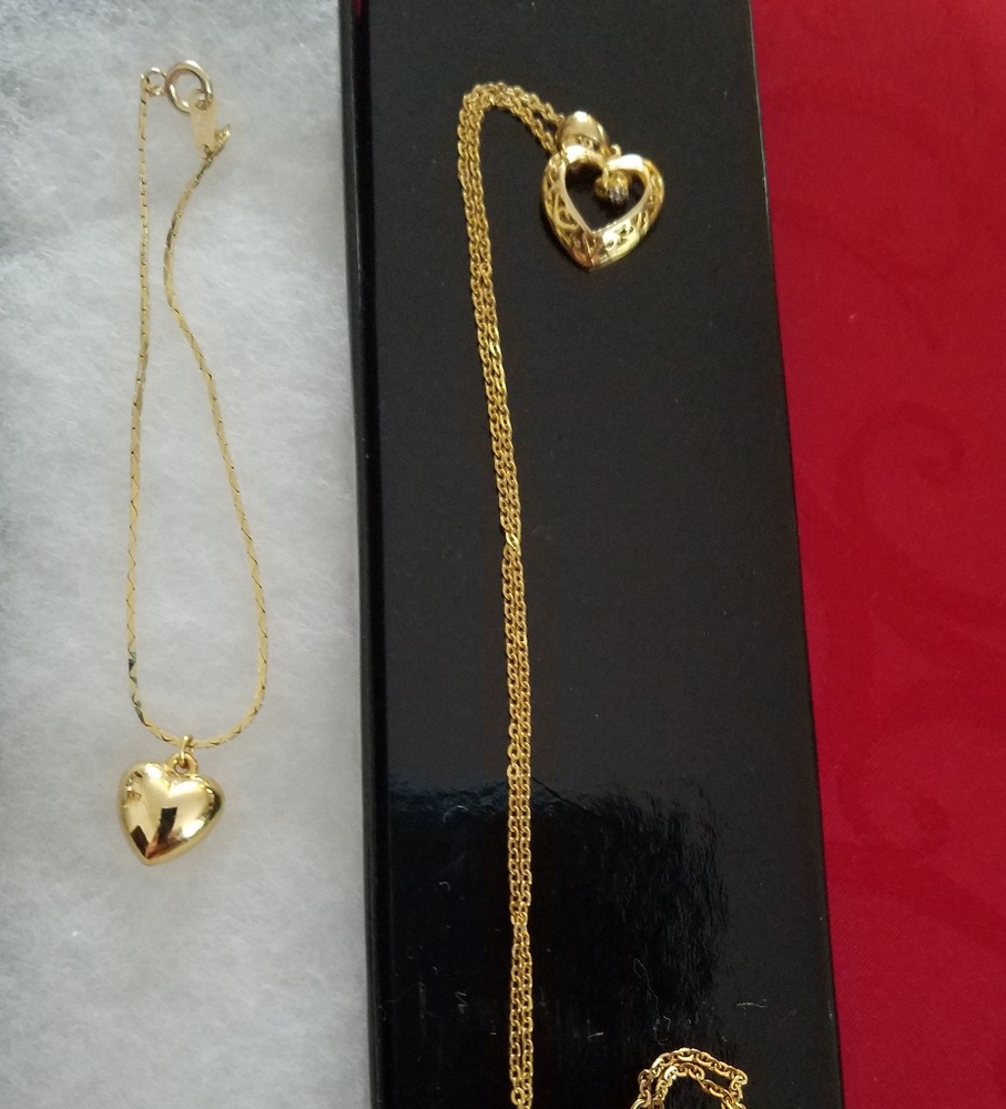 LOVELY HEART NECKLACE AND BRACELET